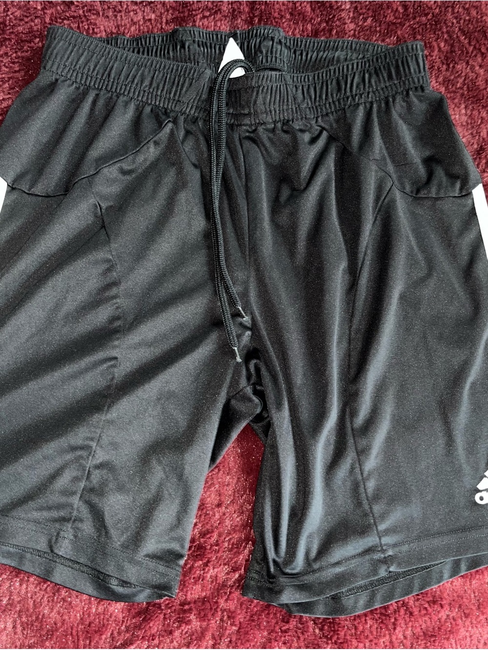 adidas Black Athletic Training Shorts with Drawstring